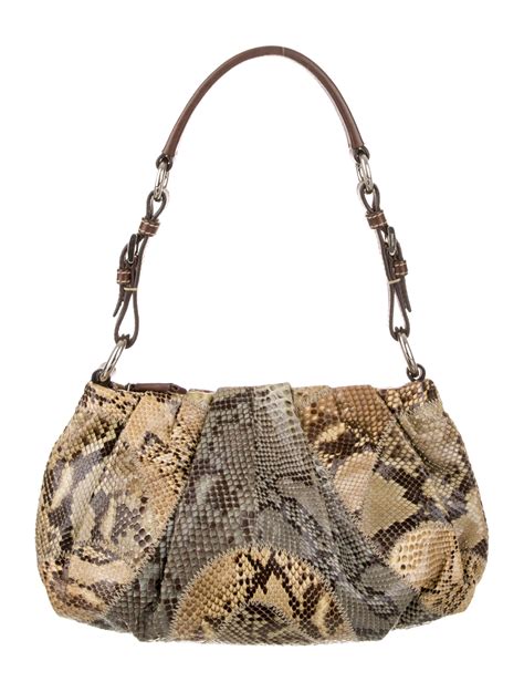 prada snakeskin shoulder bag.